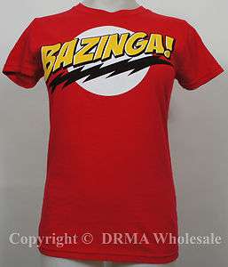Official Authentic THE BIG BANG THEORY Bazinga Girl Juniors T Shirt S 