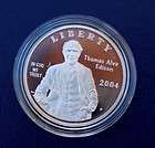 2004 Thomas Alva Edison Proof Silver Dollar Commemorative Coin Box 