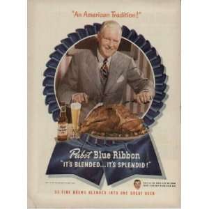   , An American Tradition .. 1947 Pabst Blue Ribbon Beer Ad, A3424