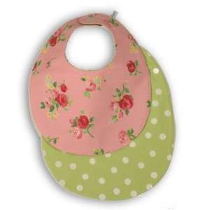   Baby Bib  Pretty in Pink Floral Green Polka Dots for Baby Girl: Baby