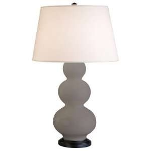   Bronze Finish with Smokey Taupe Glass with Pearl Dupioni Fabric Shade