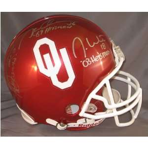  Owens/White/Sims Autographed Oklahoma Full Size Helmet 