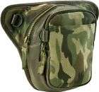 LEATHER NYLON CAMOUFLAGE FANNY PACK BIKER HUNTING BAG