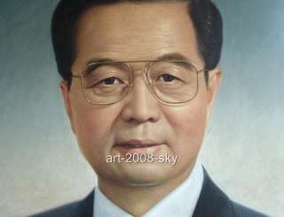 ORIGINAL OIL PAINTING Chinese President JING TAO HU  