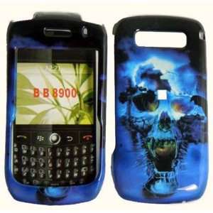 : Hard Blue Cool Skull Case Cover Faceplate Protector for Blackberry 