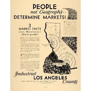 1931 Ad Los Angeles Industrial Market Chamber Commerce   Original 