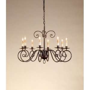  Currey & Company Iron Flourish Chandelier: Home 