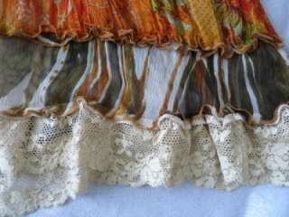 JEAN PAUL BERLIN~Boho Gypsy Artsy Paisley Floral Tiered Lace Skirt~US 