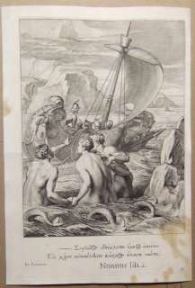   engraving Cornelis Bloemaert Les Syrenes The Sirens Greek Mythology