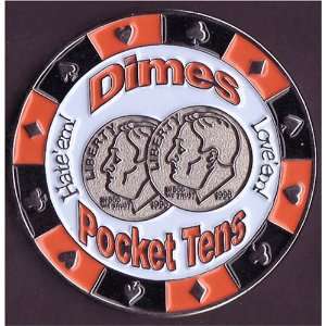  Dimes (Pocket Tens) Poker Card Guard Protector: Sports 