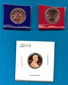 2011 PDS BU/Proof Lincoln Cent Penny Set   3 Coins  