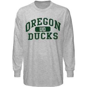  Oregon Ducks Ash Pillar Long Sleeve T shirt: Sports 