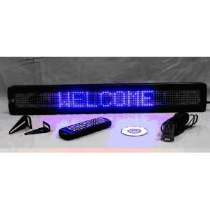   Line Semi Outdoor Blue LED Programmable Sign  4x26 inches: Office