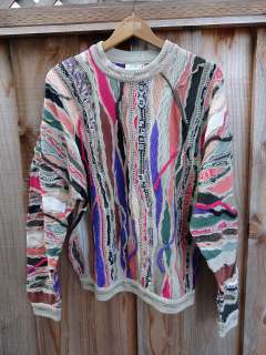 NWOT Mens COOGI Bright Pastel Textural Cotton Sweater M  