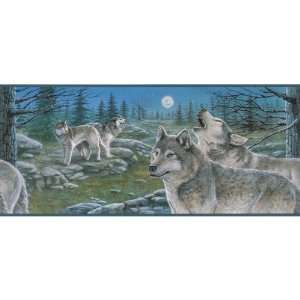  Decorate By Color Blue Scenic Wolves Border BC1580638 