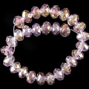  7x10mm faceted crystal AB rondelle beads 8 B17187