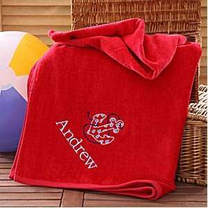  Red Personalized Beach Towels   Beach Fun: Home & Kitchen