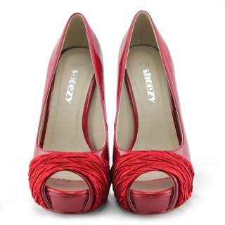   ! womens red peep toe dress platform stiletto high heels pumps shoes