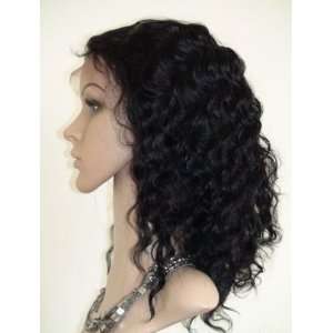    Full Lace 100% Indian Remy Human Hair Body Wave Wig 16 1B Beauty