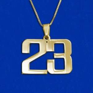  18k Gold Plated Sterling Silver Number Necklace: Jewelry