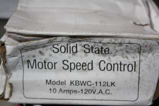 KB ELECTRONICS KBWC 112LK SOLID STATE MOTOR SPEED CONTROL NIB!  