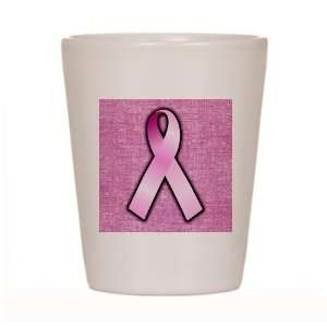  Shot Glass White of Breast Cancer Pink Ribbon: Everything 