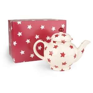  Bridgewater Pottery Red Star 4 Cup Teapot Gift Box