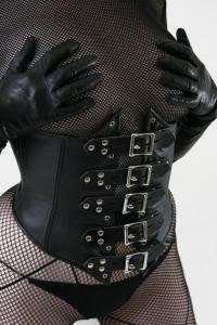 HAND MADE Soft Lambs NAPPA Leather Underbust Corset Cincher Body 