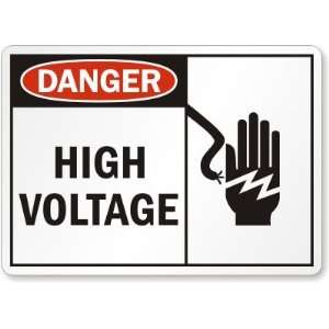  Danger: High Voltage (with graphic on right) Aluminum Sign 