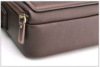   classical brown mens leather Shoulder Bag messenger gift 1201  