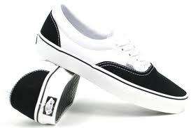 Vans Era Two 2 Tone Black White Skateboard Shoe  