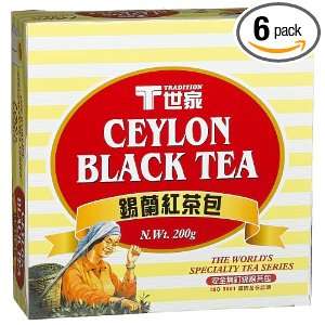 Tradition Tea, Ceylon Black Tea, 100 Count Boxes (Pack of 6):  