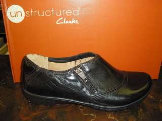 NEW Clarks Womens Unvoice in Black Leather Size 9.5 M  