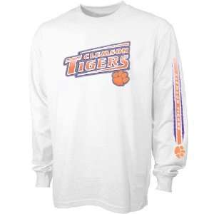  adidas Clemson Tigers White Youth Embossed Long Sleeve T 