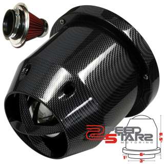 CARBON FIBER STYLE 150MM TURBO COLD AIR INTAKE WASHABLE FILTER+HEAT 