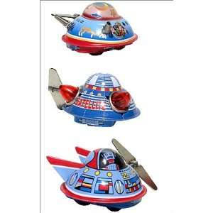    Tin wind up 3 Assorted Space Ships figurine: Home & Kitchen