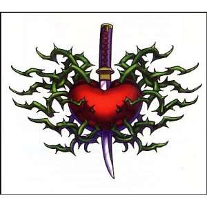 GIANT Knife Heart Temporaray Tattoo Toys & Games