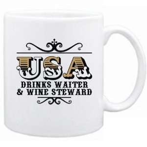 New  Usa Drinks Waiter And Wine Steward   Old Style  Mug Occupations 