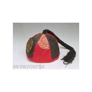  Chinese Hat with Braid Skull Cap Costume Accessory: Toys 