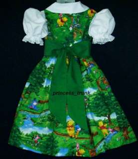 Disney Winnie the Pooh and Friends Play in Park Dress Custom Sz 12M 