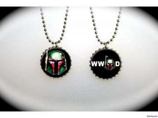 BOBA FETT Star Wars bounty hunter  2 sided necklace  