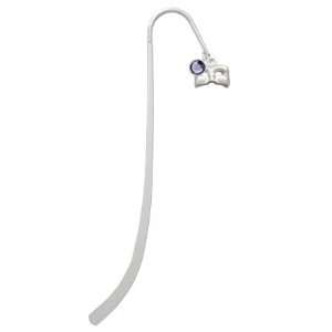  Half Face Mask Silver Plated Charm Bookmark with Tanzanite 