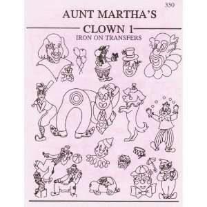  Aunt Marthas Iron On Transfer Pattern Books Clowns: Arts 
