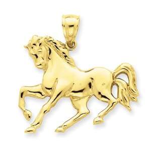  14k Yellow Gold Horse Galloping Pendant Jewelry