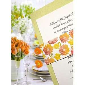  Wedding Invitations Kit Lime Green with California Poppy 