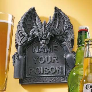 Medieval Dragon Beer Booze Statue Sculpture Wall Plaque  