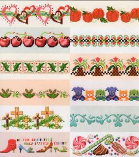 Colorful Borders Cross Stitch Designs Patterns 14 Count  