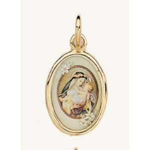  Gold Plated Religious Medal   Saint Rose de Lima Jewelry