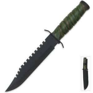 Camo Sawback Tactical Knife