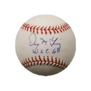  Denny Mclain autographed Baseball inscribed 68 WSC: Sports 